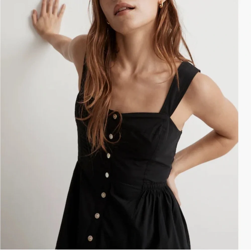 Madewell Button Front Tiered Midi Dress - Picture 4 of 8